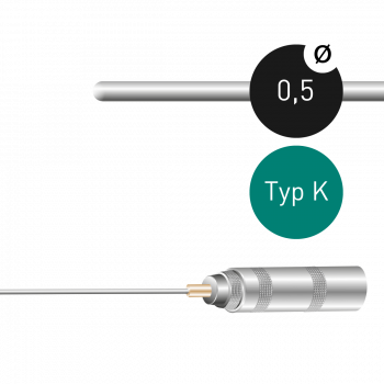 Mantelthermoelement Typ K 0,5mm NiCr-Ni mit Lemo® Kupplung Gr. 0