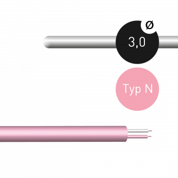 Mantelthermoelement 3,0mm Typ N NiCrSi-NiSi mit Thermoleitung 2m und freien Enden