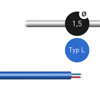 Mantelthermoelement 1,5mm Typ L Fe-CuNi mit Thermoleitung 2m und freien Enden