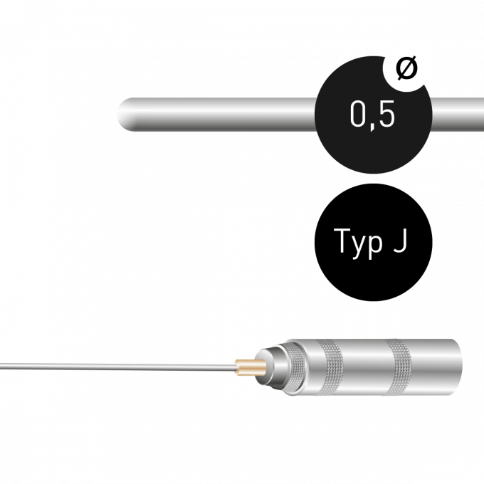 Mantelthermoelement Typ J 0,5mm Fe-CuNi mit Lemo-Kupplung Gr. 0