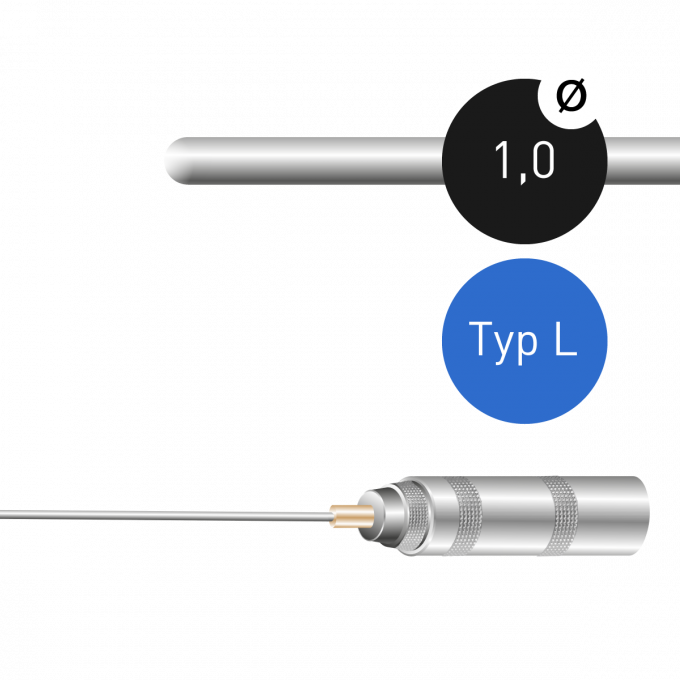 Mantelthermoelement Typ L 1,0mm Fe-CuNi mit Lemo-Kupplung Gr. 0